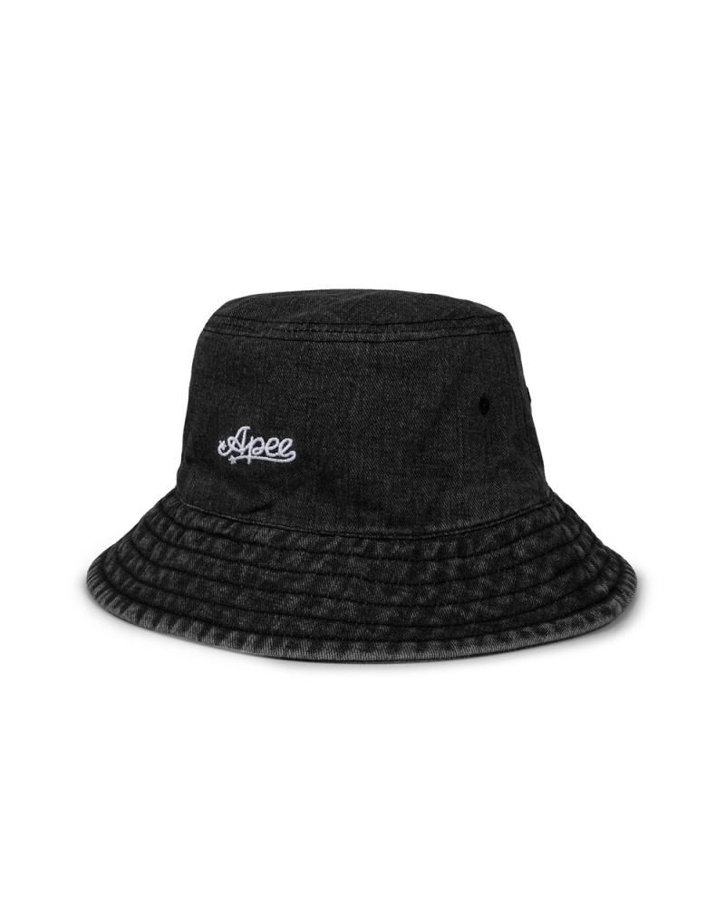 Chapeaux Bape Denim bucket Noir Femme | ELI-77063228